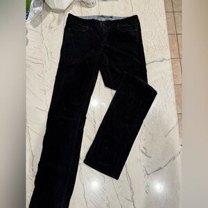 Paige Premium Denim Skyline Straight Leg Jean in Black Thin Wale Corduroy